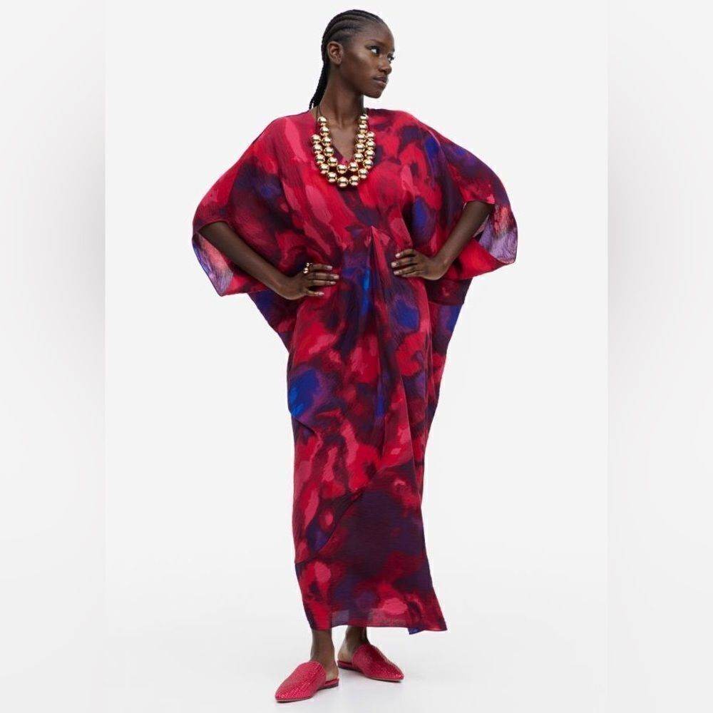 H&M Ramadan Modest Collection Viscose Kaftan Dress New - Picture 4 of 10